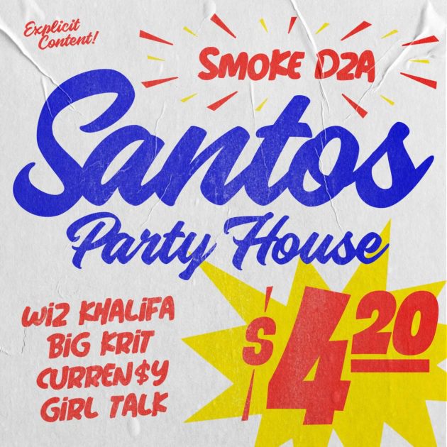 New Music: Smoke DZA Ft. Wiz Khalifa, Curren$y, Big K.R.I.T., Girl Talk “Santos House Party”