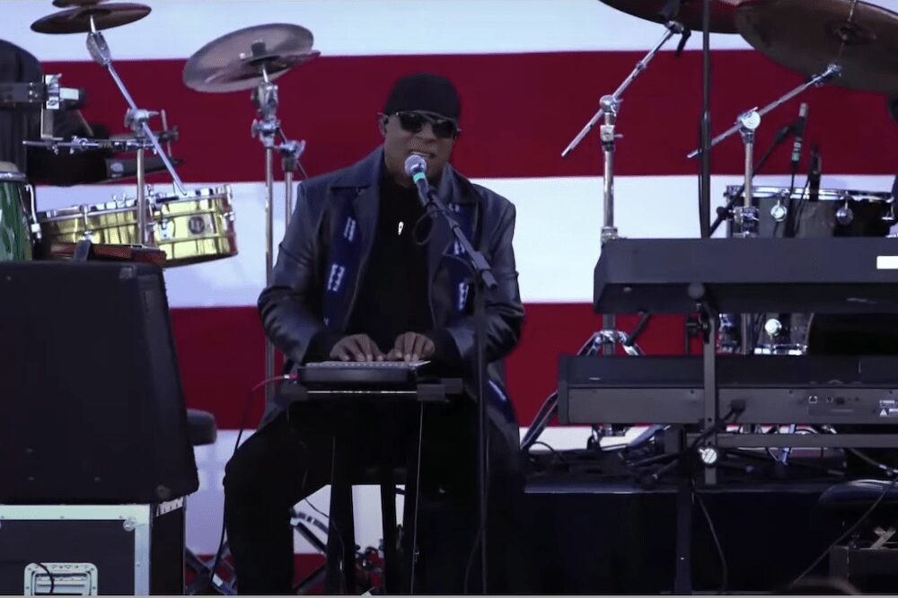 Stevie Wonder Live Debuts New Songs at Joe Biden Rally