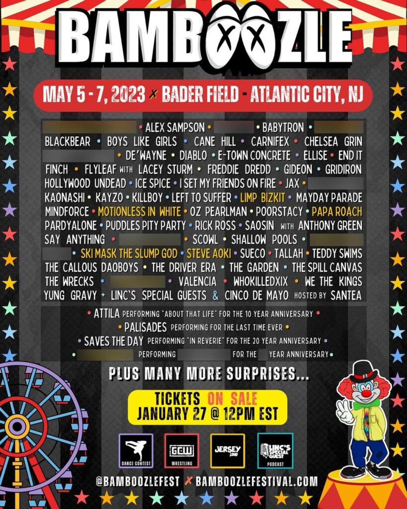 NJ’s Bamboozle Reveals 2023 Lineup: “The Festival Will Not Have High Priced Headliners”