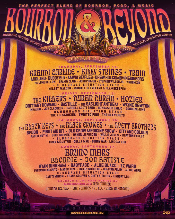 Bourbon & Beyond Books Bruno Mars, Brandi Carlile, Black Keys, Black Crowes, Billy Strings, Blondie, Brittany Howard, Babyface…