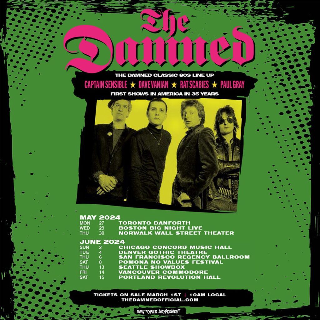 The Damned’s Classic ‘80s Lineup Announces First North American Tour In 35 Years