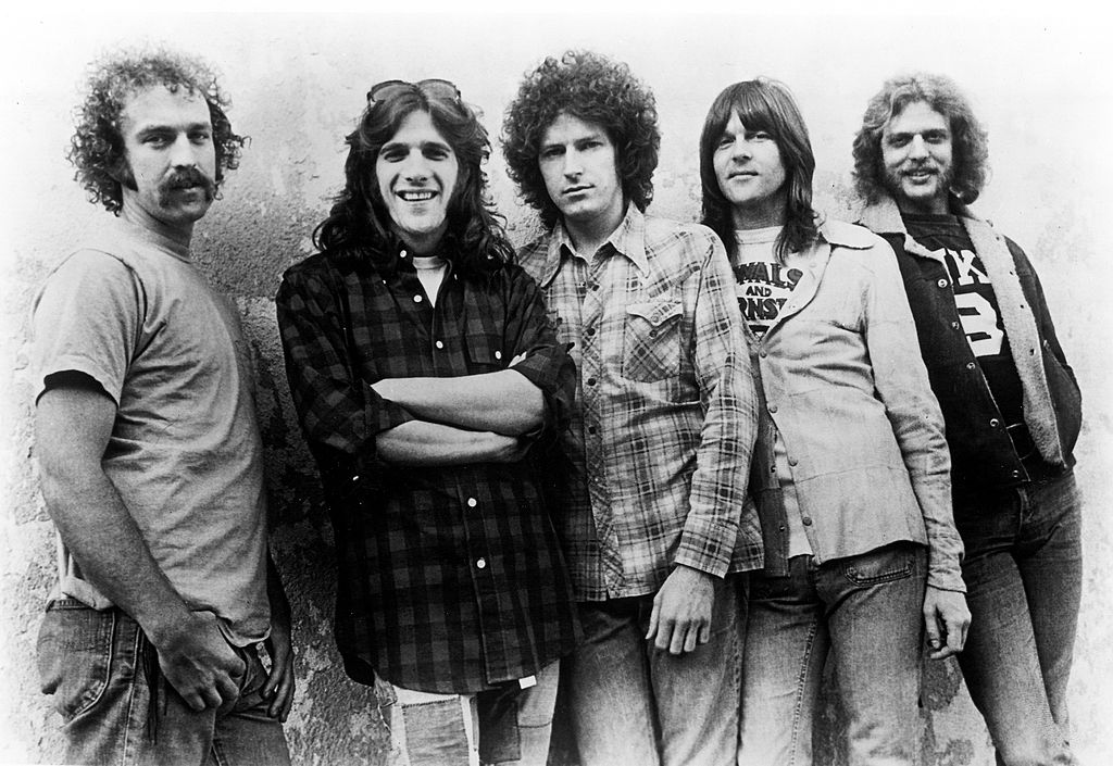 The band posing for a picture in 1974/1975