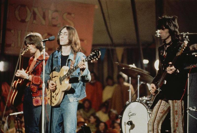 John Lennon, Keith Richards, and Eric Clapton
