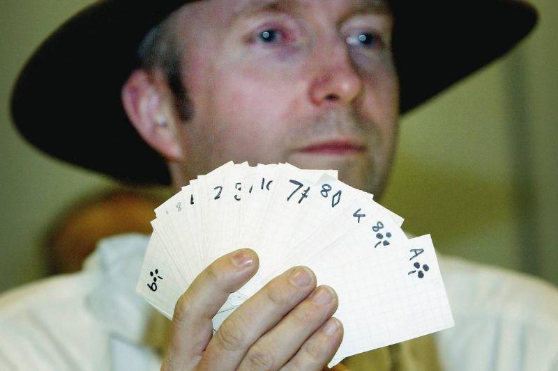 man with playing cards
