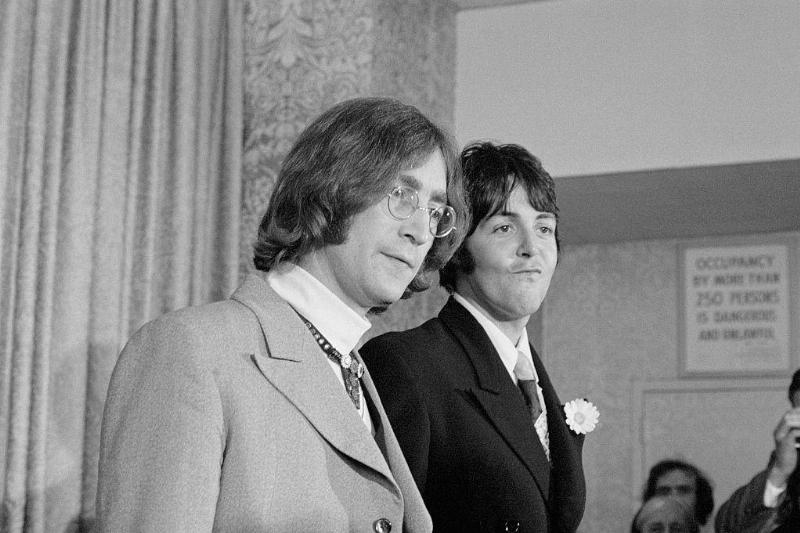 Lennon and McCartney announcing Apples Corps