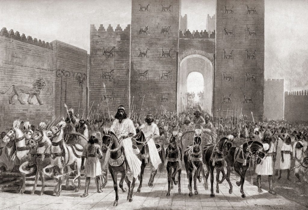 Cyrus the Great entering a city