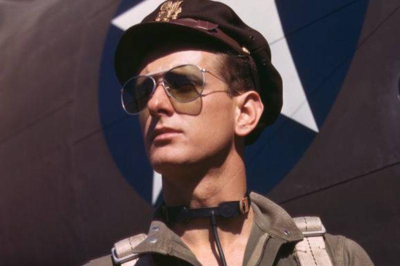 Pilot wearing sunglasses