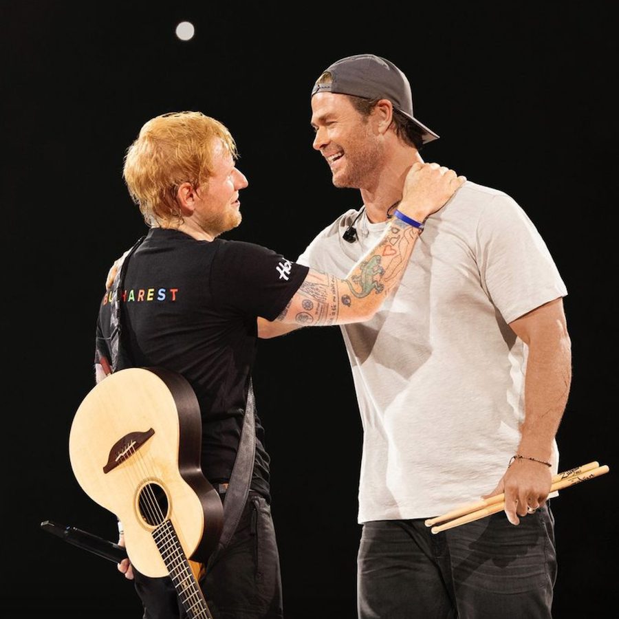 Watch Chris Hemsworth Play Drums For Ed Sheeran In Romania