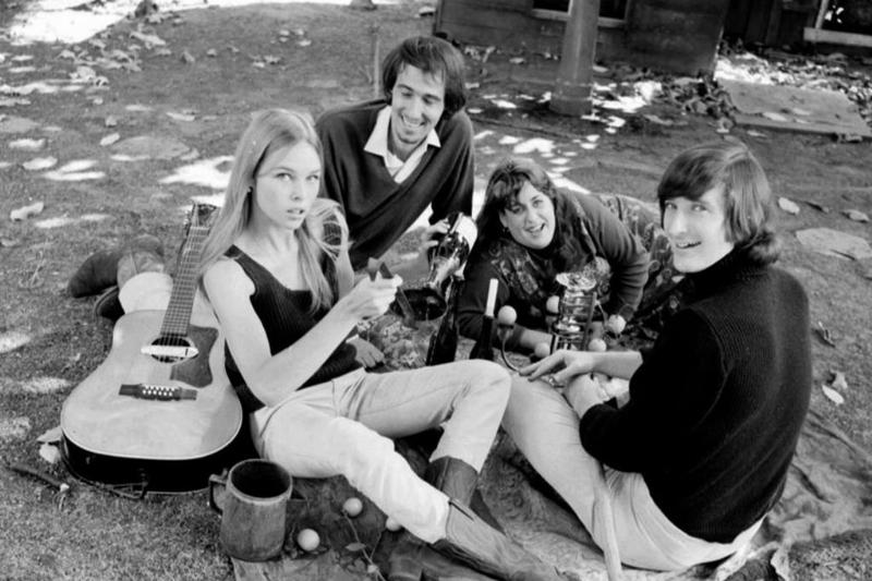 Band sitting on the ground