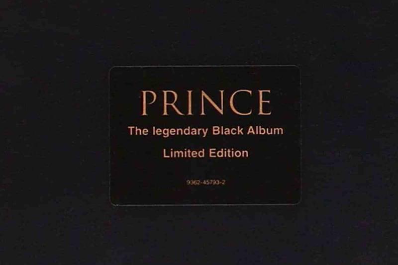 The vinyl cover of the Black Album by Prince is seen.