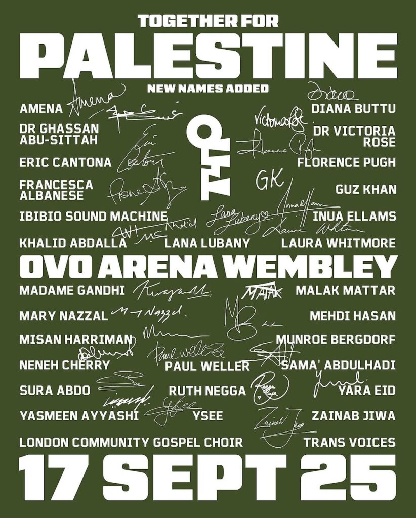 Livestream The Together For Palestine Benefit Feat. Brian Eno, Jamie xx, PinkPantheress, Portishead, & More