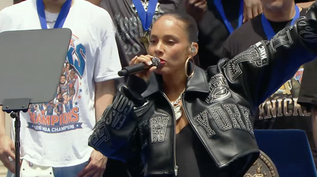 Alicia Keys Performs 'Empire State Of Mind' at Knicks Championship Parade